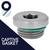 Low Flanged Allen Socket Plug,Captive Sealing Washer,DIN 908 + Similar