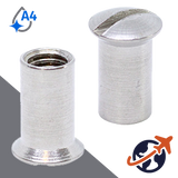 Oval Head Sleeve Nut,Slotted Drive,A4 Stainless Steel