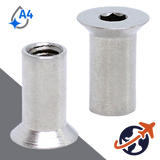 Flat Head Sleeve Nut,Allen Socket Drive,A4 Stainless Steel