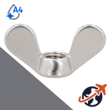 A4 Stainless Wing Nut Rounded Style DIN 315