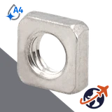Square Nut Thin,DIN 562,A4-50 Stainless Steel