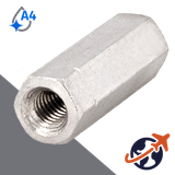 Hex Coupler Nut DIN 6334,Length 3x Diameter,A4-50 Stainless Steel