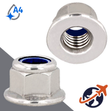Nylon Flange Nut Smooth - A4 Stainless DIN 6926