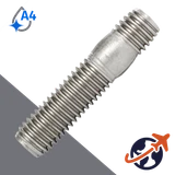 M10 Double Ended Stud,DIN 939,A4 Stainless Steel