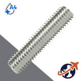 M10 Full Thread Stud,DIN 976,A4-70 Stainless Steel