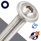 M10X1.5 Button Flange,A4 Stainless Steel,ISO 7380-2