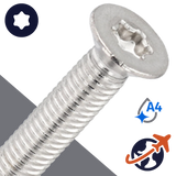 M10 Torx Flat Head,ISO 14581 TX,A4 Stainless Steel