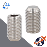 M1.6X0.35 Flat Point Set Screw,A4 Stainless Steel,ISO 4026 / DIN 913