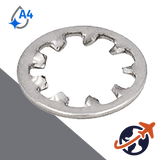 Internal Tooth Star Lock Washer - A4 Stainless DIN 6797-J