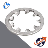 Toothed Star Lock Washer,DIN 6797 J,A4 Stainless Steel