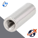 Round Coupler Nut,Extended Lengths,A4-50 Stainless Steel