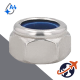 Nylon Locking Nut FINE,DIN 985,A4 Stainless Steel
