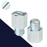 M10 Male - M6 Female - Hex Adapter Steel, Zinc Plated
