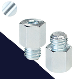M10 Male - M6 Female,Hex Adapter,Steel, Zinc Plated