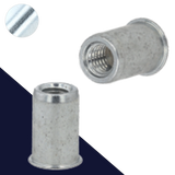 1/4-20" Smooth Round,Rivet Insert Nut,Steel