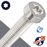 M2X0.4 Torx Low Socket Head Screw - A4 Stainless ISO 14580