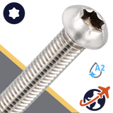 M12X1.75 Torx Button Head Cap Screw - A2 Stainless ISO 7380-1 TX