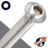 M12X1.75 Button Head Cap Screw - A2 Stainless ISO 7380-1