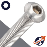 M2.5X0.45 Button Head Cap Screw - A2 Stainless ISO 7380-1