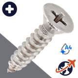 M2.2 Flat Phillips Tapping,DIN 7982-C,A4 Stainless Steel