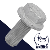 M12X1.5 OEM Hex Flange Bolt - Steel 10.9 Zinc Flake