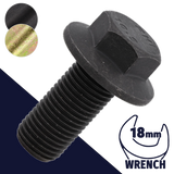 M14X2.0 Flange Bolt,Class 10.9 Steel,DIN 6921 / 18mm Wrench