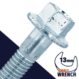 M10X1.25 Fine ISO 15072 Flange Bolt Class 10.9, Wrench 13mm