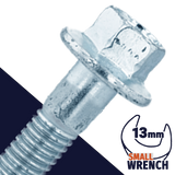 M10X1.25 Fine ISO 15072 Flange Bolt Class 10.9, Wrench 13mm