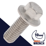 M8X1.25 Flange Bolt,A2-70 Stainless,ISO 4162 / 10mm Wrench