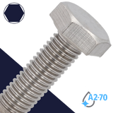 M8X1.25 Hex Head Cap Screw - A2-70 Stainless DIN 931/933