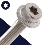 M8 Torx Socket Flange Bolt,Stainless Steel A2-70,Serrated Flange