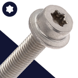 M8 Torx Socket Flange Bolt,Stainless Steel A2-70,Serrated Flange