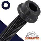 M6X1.0 Flanged Socket,Steel Class 12.9,Serrated Flange