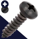 M3.5 Pan Phillips Tapping Steel, Black Zinc DIN 7981-C