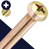 M4X0.5 FINE Small Pan Head,Steel Class 4.8 Yellow Zinc,JIS B-1111 Phillips