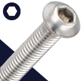 M10X1.25 Fine Allen Button Stainless ISO 7380-1