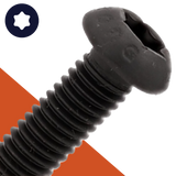 M5X0.8 Torx Button Head,A2 Stainless + Black Oxide,ISO 7380-1 TX