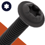 M6X1.0 Torx Button Flange,A2 Stainless + Black Oxide,ISO 7380-2 TX