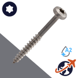 M3.5 Torx Pan Head,Wood Thread,A2 Stainless Steel