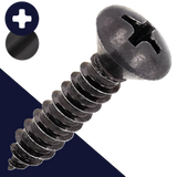 M3.9 Oval Phillips Tapping Steel, Black Zinc DIN 7983-C