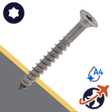 M4 A4 Stainless Torx, Flat Head, Wood Thread