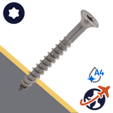 M5 A4 Stainless Torx, Flat Head, Wood Thread M5 A4 Stainless Torx, Flat Head, Wood Thread