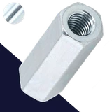 Hex Coupler Nut,Steel Class 6 Zinc,Extended Lengths