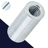 Round Coupler Nut,Steel Class 6 Zinc,Extended Lengths