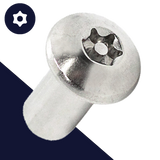 Button Security Sleeve Nut,Torx + Pin Socket,Stainless Steel A2