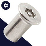 Flat Security Sleeve Nut,Torx + Pin Socket,Stainless Steel A2