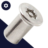 Flat Security Sleeve Nut,Torx + Pin Socket,Stainless Steel A2