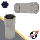 Rivet Nut Countersunk - A2 Stainless - Closed End Semi-Hex Head  Rivet Nut Countersunk - A2 Stainless - Closed End Semi-Hex Head
