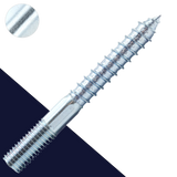 M4X0.7 Hanger Bolt,Steel Zinc Plated,Machine + Wood Thread
