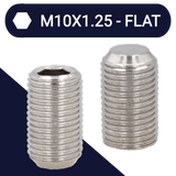 M10X1.25 Fine Set Screw,Stainless Steel A2,DIN 913 Flat Point